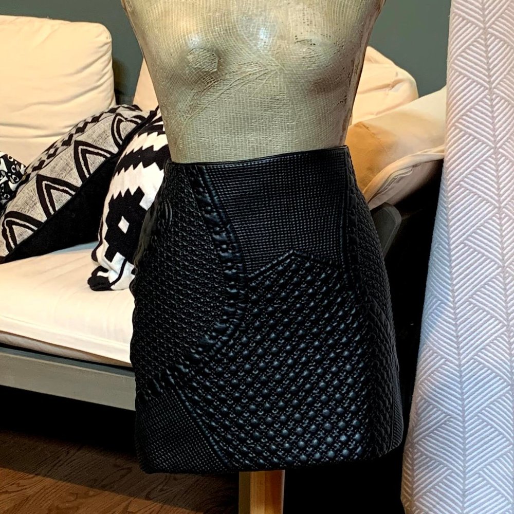 H&M Faux Leather Textured Mini Skirt